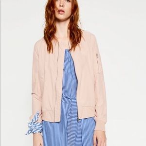 Zara pink bomber jacket